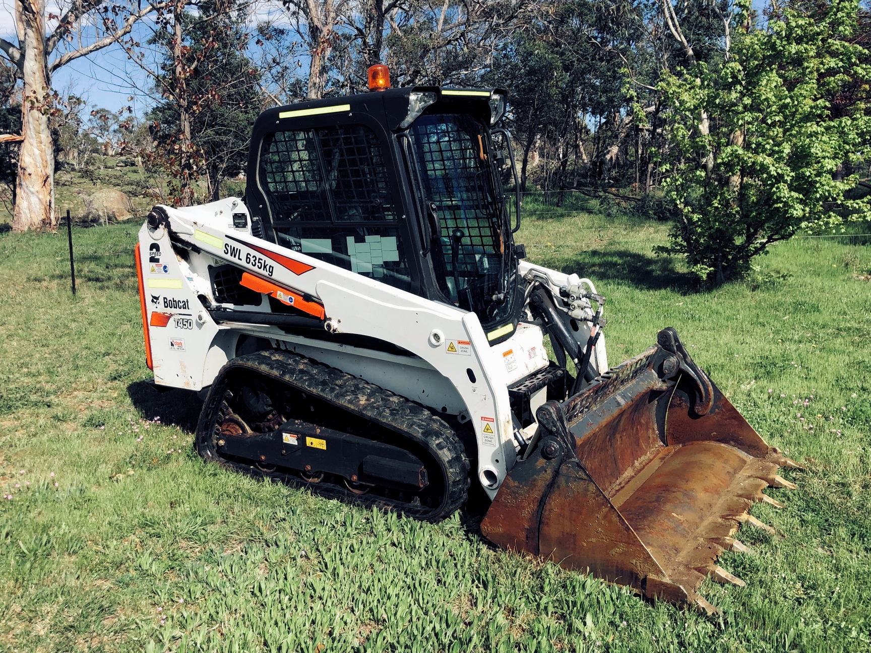TH Excavation's T450 tracked bobcat enjoying the fresh air in Jindabyne